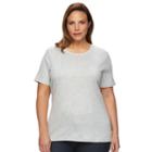 Plus Size Croft & Barrow&reg; Essential Crewneck Tee, Women's, Size: 1xl, Light Grey