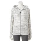 Juniors' So&reg; Space Dye Zip Up Hoodie, Girl's, Size: Xs, White