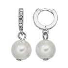 Simply Vera Vera Wang Nickel Free Simulated Pearl Hoop Earrings, Women's, White