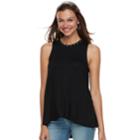 Women's Apt. 9&reg; Grommet Tank, Size: Medium, Black