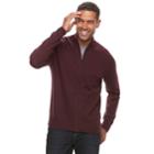 Men's Croft & Barrow&reg; Full-zip Sweater, Size: Medium, Dark Red