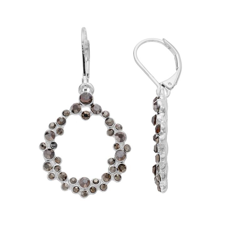 Napier Stone Cluster Circle Drop Earrings, Women's, Purple