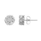 10k White Gold 3/4 Carat T.w. Diamond Cluster Stud Earrings, Women's