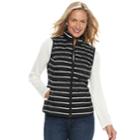 Women's Croft & Barrow&reg; Classic Quilted Vest, Size: Medium, Black