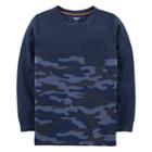 Boys 4-12 Carter's Camouflaged Long Sleeve Pocket Tee, Size: 6, Navy Camo