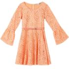 Girls 7-16 Speechless Belted Bell Sleeve Perforated Skater Dress, Girl's, Size: 16, Pink Other