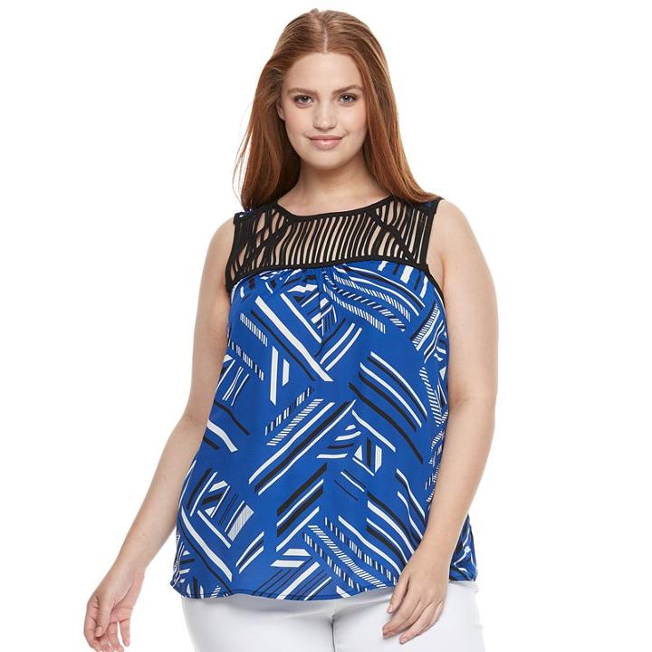Plus Size Apt. 9&reg; Strappy-yoke Tank, Women's, Size: 1xl, Blue