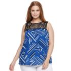 Plus Size Apt. 9&reg; Strappy-yoke Tank, Women's, Size: 1xl, Blue