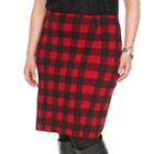 Plus Size Chaps Buffalo Check Pencil Skirt, Women's, Size: 1xl, Red Other