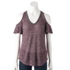 Women's Juicy Couture Embellished Cold-shoulder Tee, Size: Xl, Brt Purple