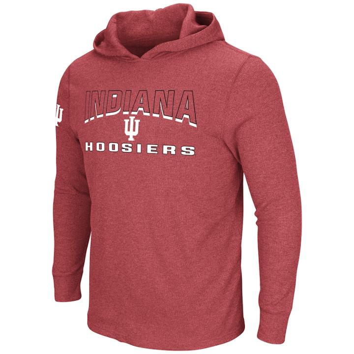 Men's Indiana Hoosiers Thermal Hooded Tee, Size: Xxl, Dark Red