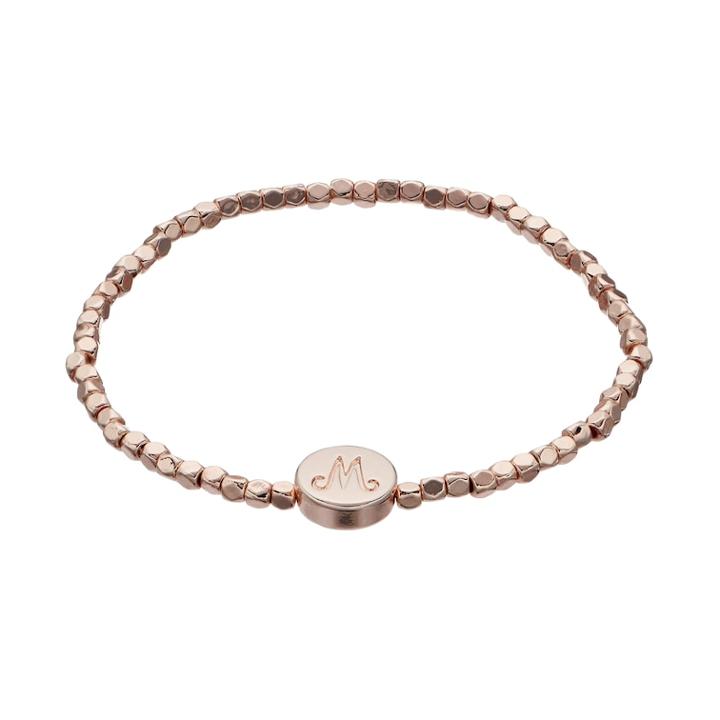 Lc Lauren Conrad Cube Bead Monogram Stretch Bracelet, Women's, Brt Pink