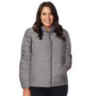 Plus Size Heat Keep Hooded Down Puffer Jacket, Women's, Size: 3xl, Grey