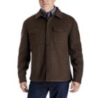 Men's Towne By London Fog Regular-fit Wool-blend Fleece Shirt Jacket, Size: Medium, Dark Brown