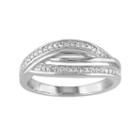1/8 Carat T.w. Diamond Sterling Silver Twist Ring, Women's, White