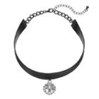 Apt. 9&reg; Simulated Crystal Halo Faux Leather Choker Necklace, Women's, Black