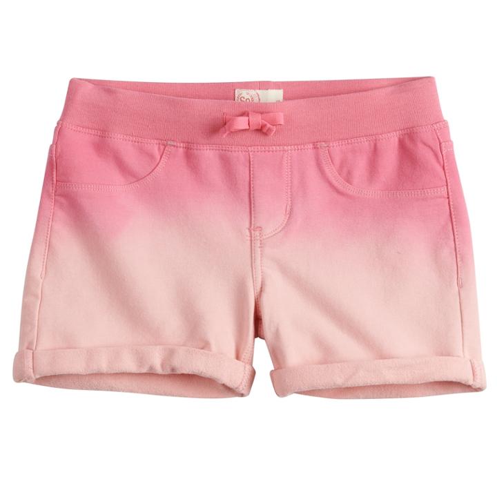 Girls 7-16 So&reg; Printed Soft Shorts, Size: 7, Lt Orange