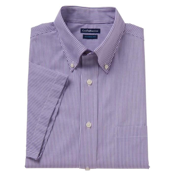 Men's Croft & Barrow&reg; Button-down Collar Dress Shirt, Size: L 16.5-17, Purple