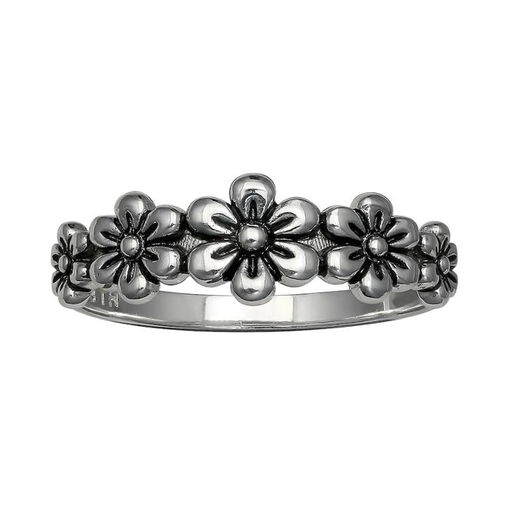 Primrose Sterling Silver Flower Ring, Women's, Size: 9