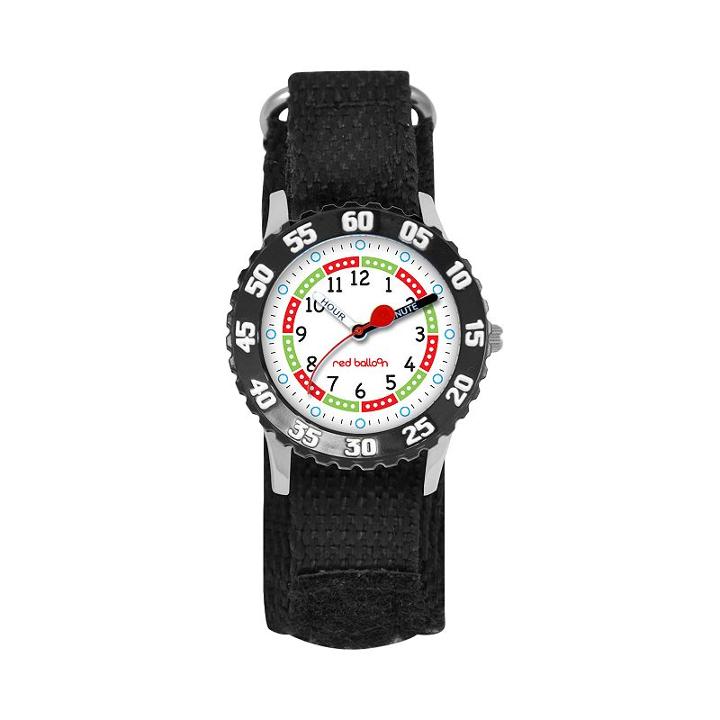 Red Balloon Kids' Time Teacher Watch, Boy's, Black
