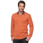 Men's Haggar Classic-fit Sweater Fleece Quarter-zip Pullover, Size: Xl, Orange Oth