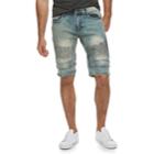 Men's Xray Slim-fit Washed Moto Stretch Denim Shorts, Size: 38, Med Blue