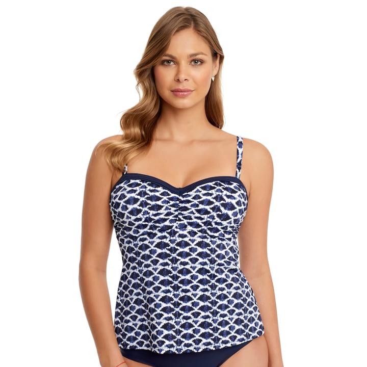 Women's Upstream Ikat Underwire Bandeaukini Top, Size: 8, Blue (navy)