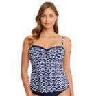 Women's Upstream Ikat Underwire Bandeaukini Top, Size: 8, Blue (navy)