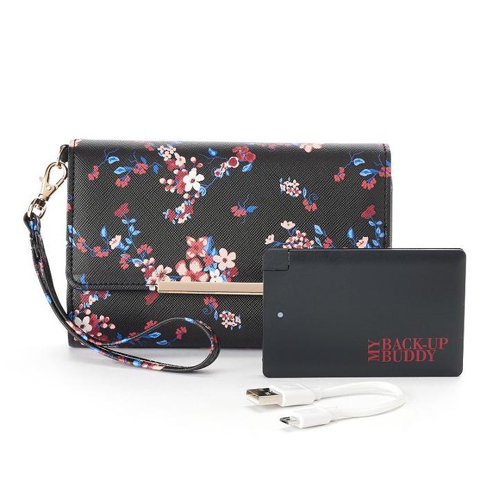 Apt. 9&reg; Carli Rfid-blocking Phone Charging Wristlet, Women's, Brt Pink