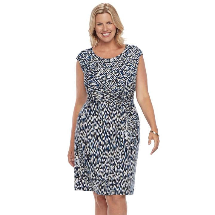 Plus Size Dana Buchman Printed Twist-front Dress, Women's, Size: 2xl, Green
