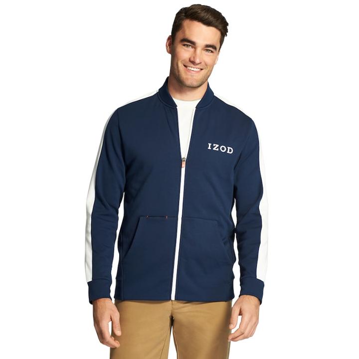 Men's Izod Advantage Sportflex Colorblock Track Jacket, Size: Large, Brt Blue