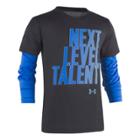 Boys 4-7 Under Armour Next Level Talent Mock Layer Tee, Size: 7, Black
