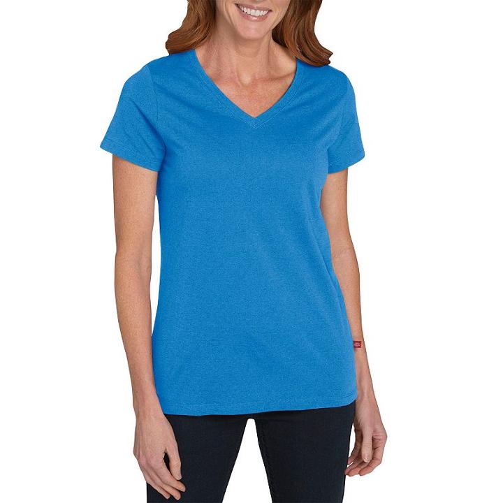 Women's Dickies V-neck Tee, Size: Medium, Blue Other