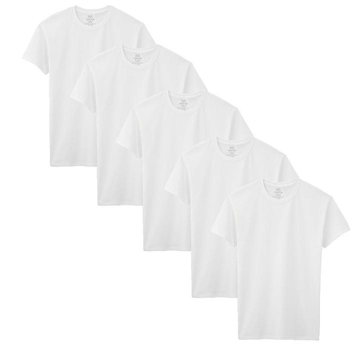 Boys Fruit Of The Loom Signature 5-pack Crewneck Tees, Boy's, Size: Xl, White