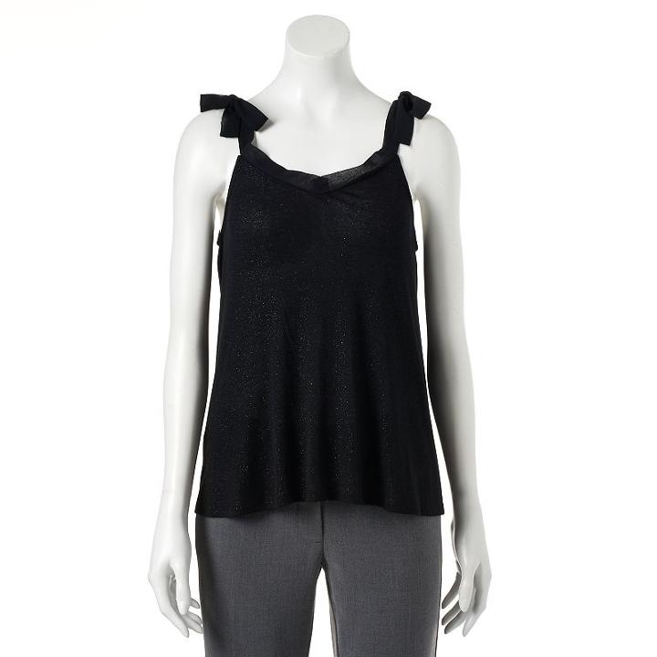 Women's Juicy Couture Glitter Bow Tank, Size: Xs, Black
