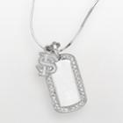 Florida State Seminoles Sterling Silver Cubic Zirconia Dog Tag Pendant, White