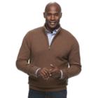 Big & Tall Croft & Barrow&reg; True Comfort Classic-fit Stretch Quarter-zip Sweater, Men's, Size: 2xb, Med Brown