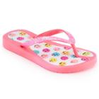 Girls 4-16 Smiley Emoji Jelly Flip Flops, Girl's, Size: 12/13, Dark Pink