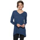 Women's Apt. 9&reg; High-low V-neck Tunic Sweater, Size: Xxl, Med Blue