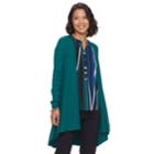 Women's Dana Buchman Open-front Ribbed Cardigan, Size: Large, Lt Green