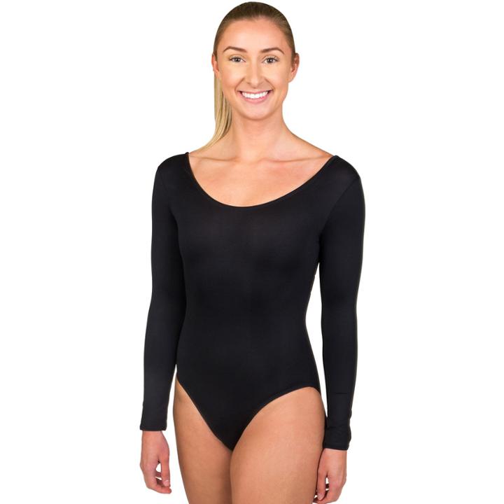 Women's Danskin Long Sleeve Dance Leotard, Size: Xl, Black
