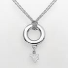 West Virginia Mountaineers Sterling Silver Halo Pendant, Women's, Size: 16, Grey
