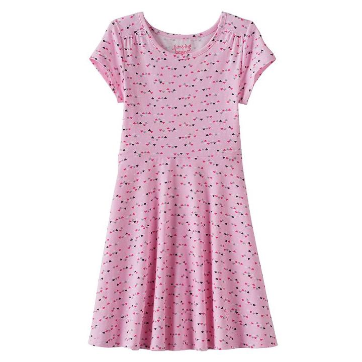 Girls 4-10 Jumping Beans&reg; Print Skater Dress, Girl's, Size: 8, Brt Pink