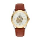 Relic Men's Blaine Leather Automatic Skeleton Watch - Zr77280, Size: Large, Brown