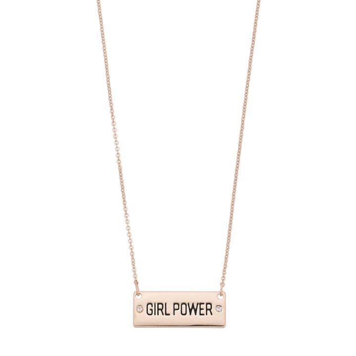 Lc Lauren Conrad Girl Power Short Necklace, Dark Pink