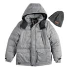 Boys 8-20 Zeroxposur Dexter Parka Jacket & Hat, Size: Small, Grey