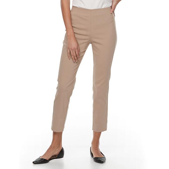 Petite Croft & Barrow&reg; Pull-on Ankle Pants, Women's, Size: 16 Petite, Med Beige