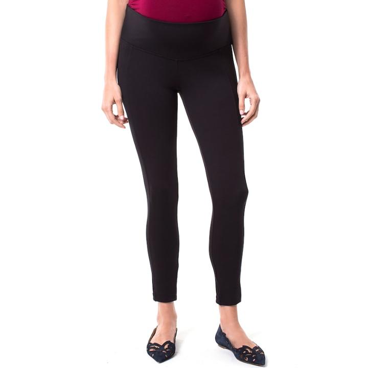 Maternity Pip & Vine By Rosie Pope Mid Belly Panel Leggings, Women's, Size: L-mat, Black