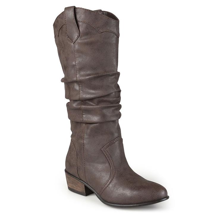 Journee Collection Women's Slouch Boots, Girl's, Size: 7, Brown