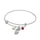 Fiora Sterling Silver Cincinnati Bearcats Charm Bangle Bracelet, Women's, Red